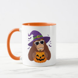 Bigfoot-Häxa med Halloween-pumpa Mugg