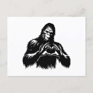 Bigfoot Heart Händer Helg Vykort