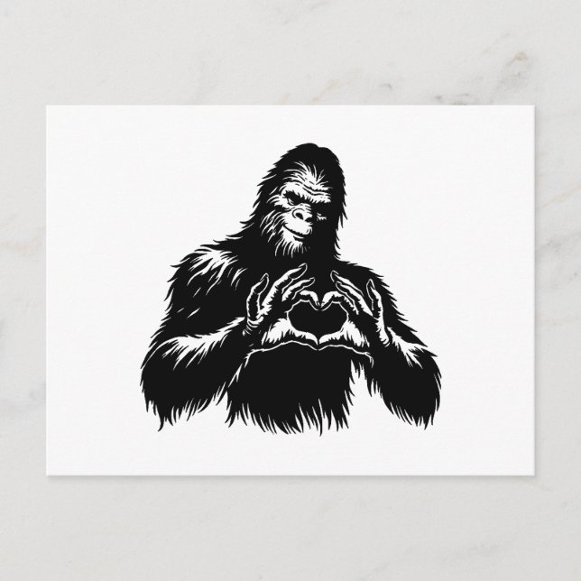 Bigfoot Heart Händer Helg Vykort (Framsida)
