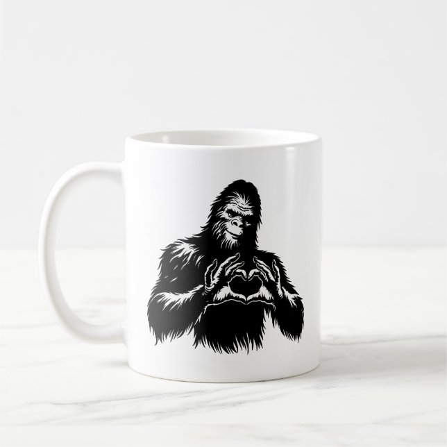 Bigfoot Heart Händer Kaffemugg (Vänster)