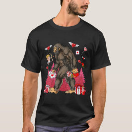 Bigfoot Heart Valentine Kärlek Sasquatch Tro T Shirt