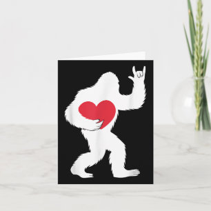 Bigfoot Heart Valentines day Boys Girls Kids Kärle Kort