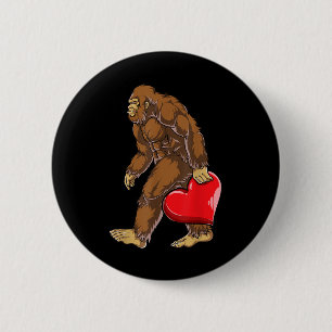 Bigfoot Heart Valentines day Boys Manar Kärlek Sas Knapp