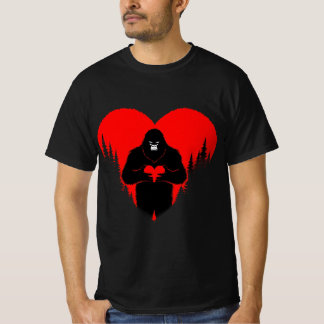 Bigfoot Heart Valentines day Unisex Tee, Kärlek T Shirt