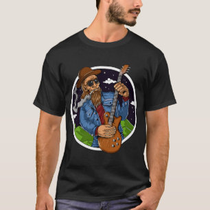 Bigfoot Heavy Metal Gitarrist Kortärmad T Shirt