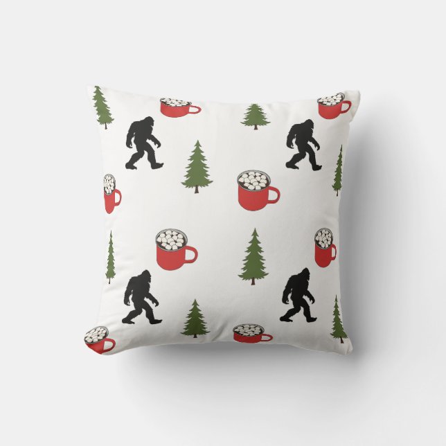 Bigfoot, Hett Kakao, Gräs Träd, utomhus Kudde (Framsida)