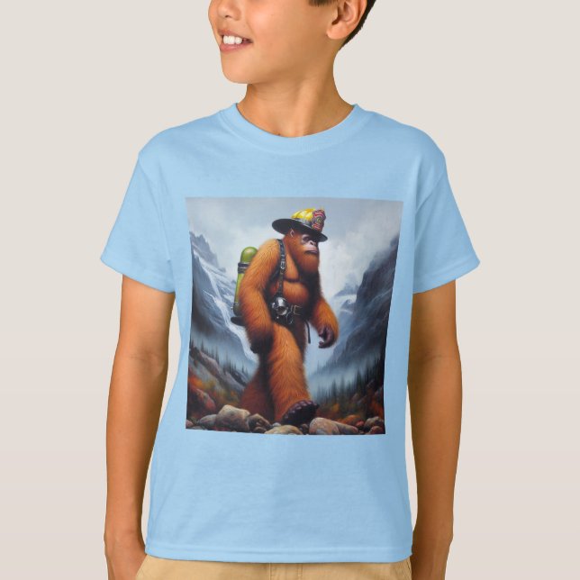 Bigfoot Hett Shot Fireman T Shirt (Framsida)