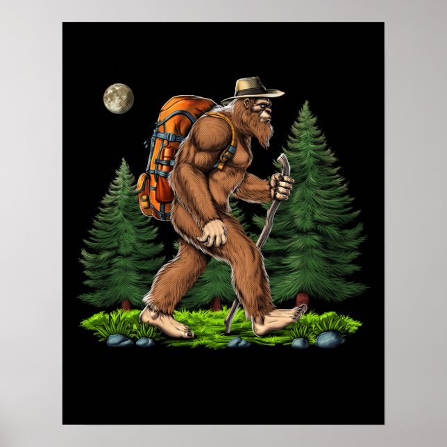 Bigfoot Hiking Poster (Framsidan)