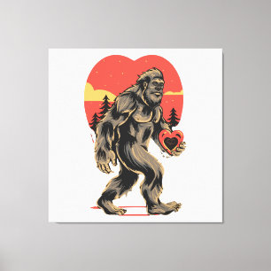 bigfoot hjärta alla hjärtans dag canvastryck
