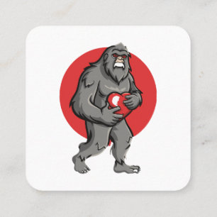 bigfoot hjärta alla hjärtans dag fyrkantigt visitkort