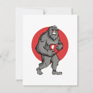 bigfoot hjärta alla hjärtans dag julkort