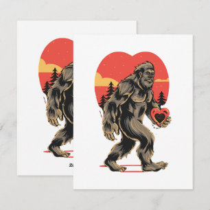 bigfoot hjärta alla hjärtans dag julkort
