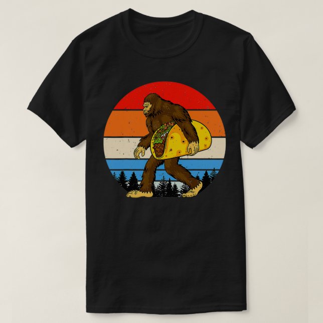 Bigfoot Holding A Taco T Shirt (Design framsida)