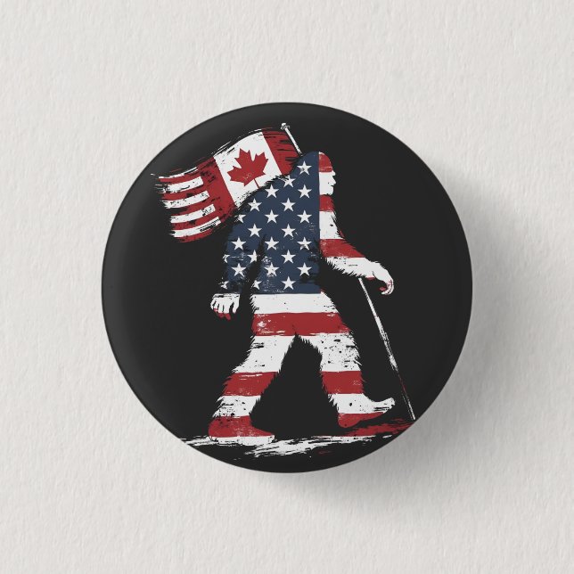 Bigfoot Holding Canada Flagga 51st State Trump Knapp (Framsida)