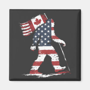 Bigfoot Holding Canada Flagga 51st State Trump Magnet