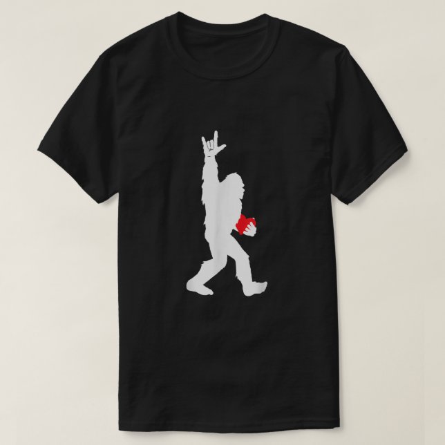 Bigfoot Holeart Valentines day I Kärlek Du har T Shirt (Design framsida)