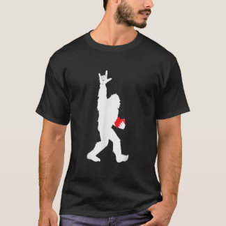 Bigfoot Holeart Valentines day I Kärlek Du har T Shirt