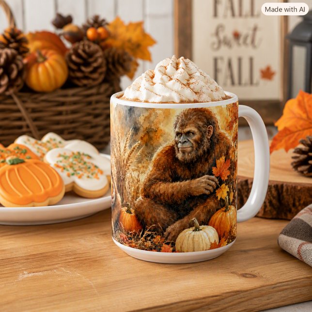 Bigfoot Höstskörd Pumpa Natur  Kaffemugg (Skapare uppladdad)