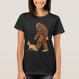 Bigfoot Hund Walk Chihuahua Funny Sasquatch Älskar T Shirt