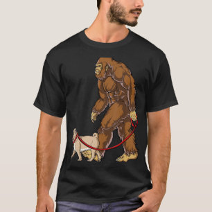 Bigfoot Hund Walk Pug Manar Women Sasquatch Älskar T Shirt