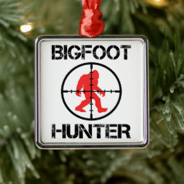 Bigfoot Hunter Funny Bigfoot Älskare Julgransprydnad Metall