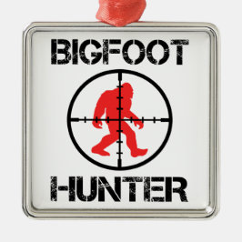 Bigfoot Hunter Funny Bigfoot Älskare Julgransprydnad Metall