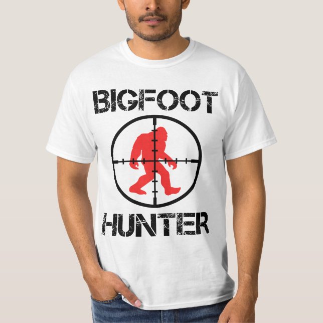 Bigfoot Hunter Funny Bigfoot Älskare T Shirt (Framsida)