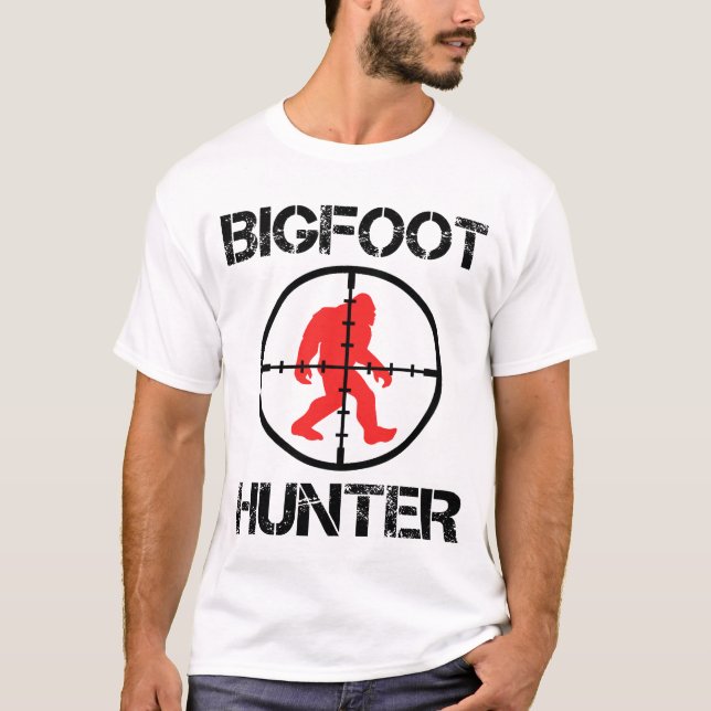 Bigfoot Hunter Funny Bigfoot Älskare T Shirt (Framsida)