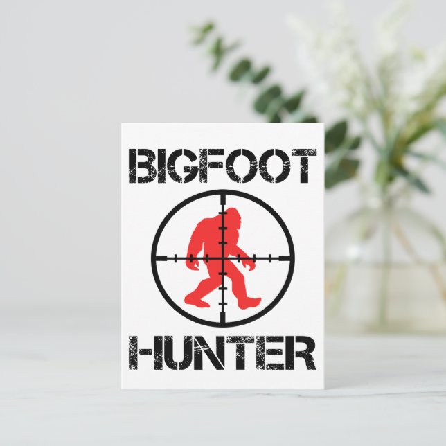 Bigfoot Hunter Funny Bigfoot Älskare Vykort (Stående Fram)