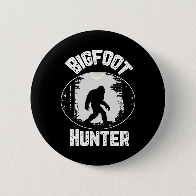 Bigfoot Hunter Sasquatch Funny Humor Knapp (Framsida)