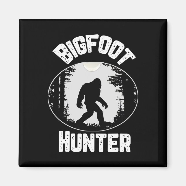 Bigfoot Hunter Sasquatch Funny Humor Magnet (Framsidan)