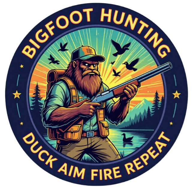 Bigfoot Hunting Duck Aim Fire Repeat T Shirt (Skapare uppladdad)