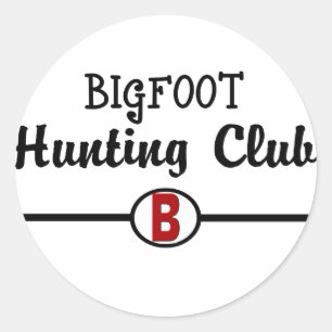 Bigfoot Hunting Klubb Runt Klistermärke