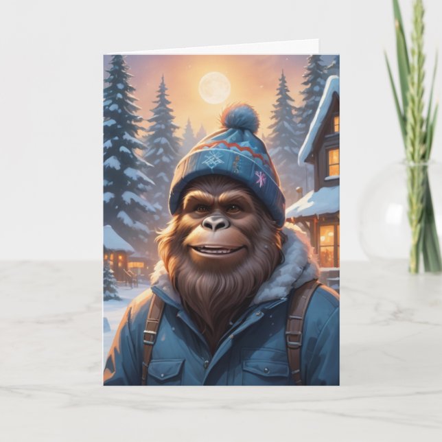 Bigfoot i Beanie Helgkort (Framsida)