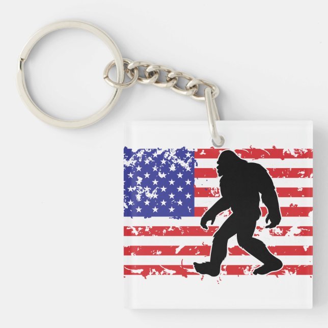 Bigfoot i en amerikansk Flagga (Framsidan)