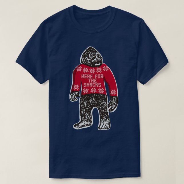 Bigfoot i en fin julsötare som säger henne t shirt (Design framsida)