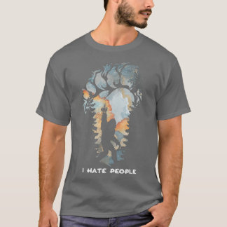 Bigfoot I Hate People Bigfoot Camping Watercolor P T Shirt