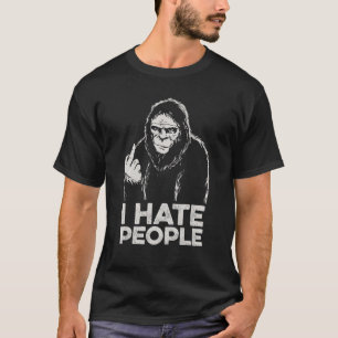 Bigfoot I Hate People Finge Mitten T Shirt