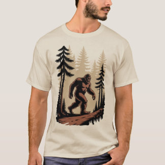 Bigfoot i skogsillustration t shirt