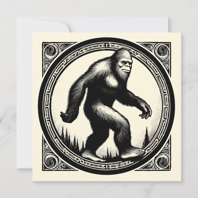 Bigfoot Illustration Folklore Kort (Framsida)