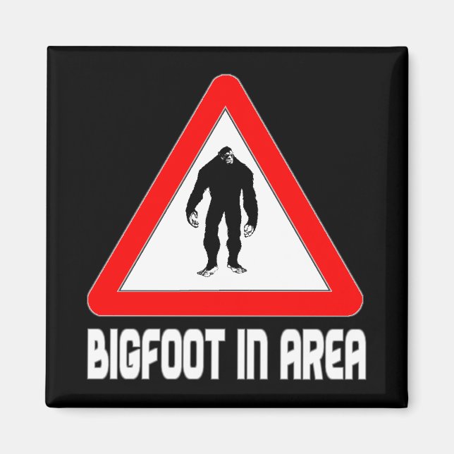 Bigfoot in Area Warning Sign Magnet (Framsidan)