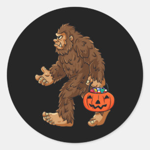 Bigfoot Jack o lantern Roligt Halloween Boys Kids  Runt Klistermärke