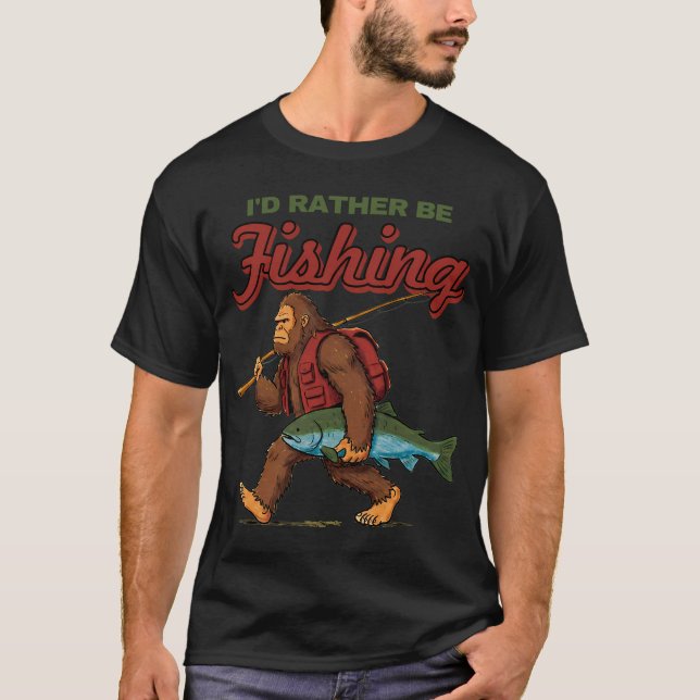 Bigfoot Jag hellre fiskar. #2 T Shirt (Framsida)