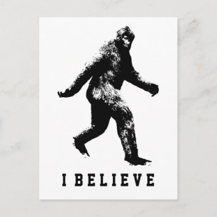 Bigfoot jag tror anpassningsbar text vykort