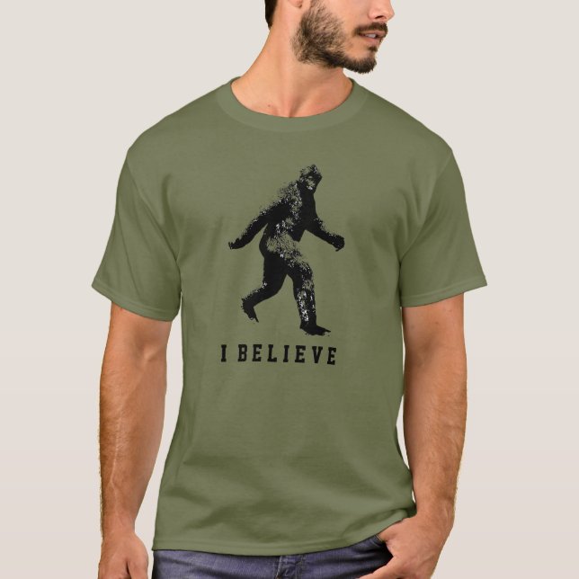 Bigfoot Jag tror på Anpassade Text T Shirt (Framsida)