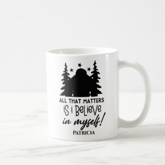 Bigfoot jag tror på mig själv kaffemugg