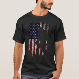 Bigfoot, jag tror Sasquatch American Flagga Silhou T Shirt