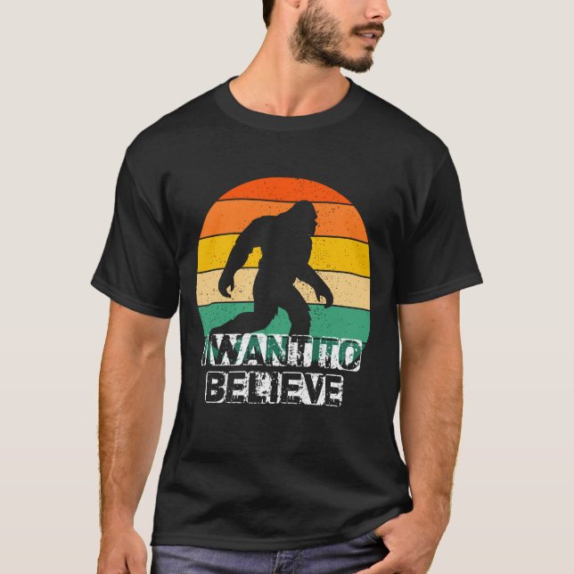 Bigfoot jag vill tro t shirt (Framsida)