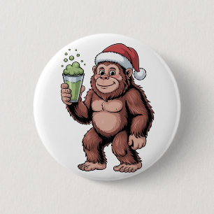 Bigfoot jul Sasquatch Matcha Älskare Knapp