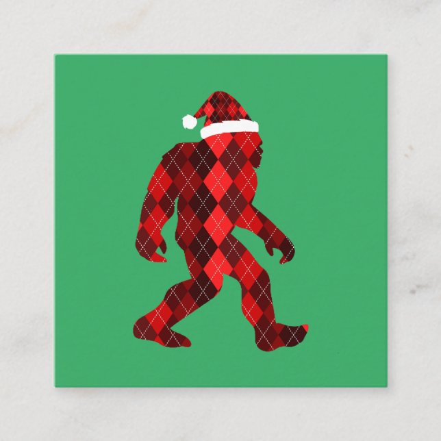Bigfoot-julen - fin jul fyrkantigt visitkort (Framsida)